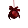 Burgundy Red Velvet Bow Glass Ornament