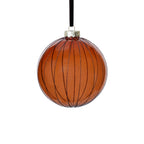 Glitter Stripe Glass Ornament Trio - 3 Assorted Designs
