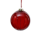 Glitter Stripe Glass Ornament Trio - 3 Assorted Designs