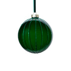 Glitter Stripe Glass Ornament Trio - 3 Assorted Designs