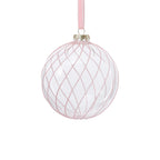 Glitter Stripe Glass Ornament Trio - 3 Assorted Designs