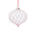 Glitter Stripe Glass Ornament Trio - 3 Assorted Designs