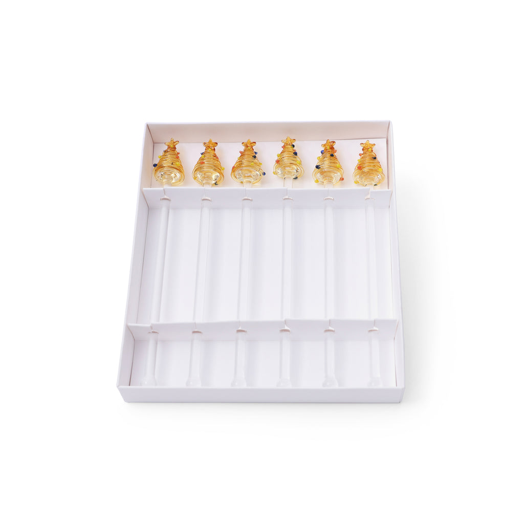 Tree Glass Stirrers - Set of 6