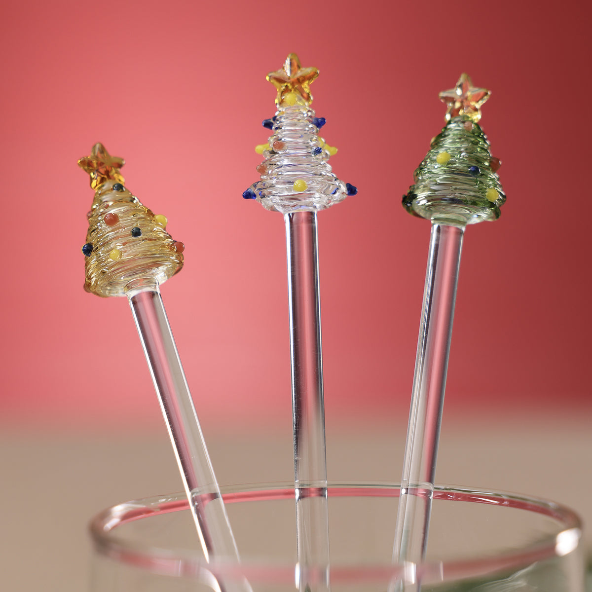 Tree Glass Stirrers - Set of 6