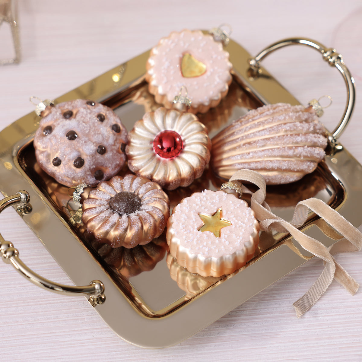 Cookie Glass Ornaments - Set of 6 in Gift Box