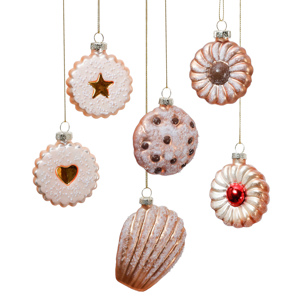 Cookie Glass Ornaments - Set of 6 in Gift Box