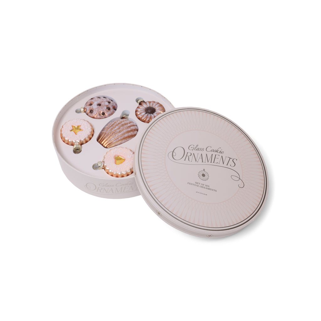 Cookie Glass Ornaments - Set of 6 in Gift Box