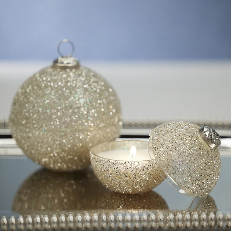 Glitter Ornament Scented Candle - Silver
