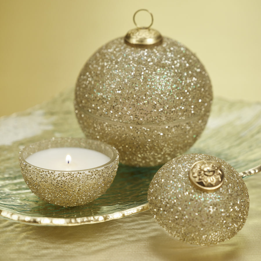 Gold Glitter Ornament Scented Candle - Siberian Fir 3.5