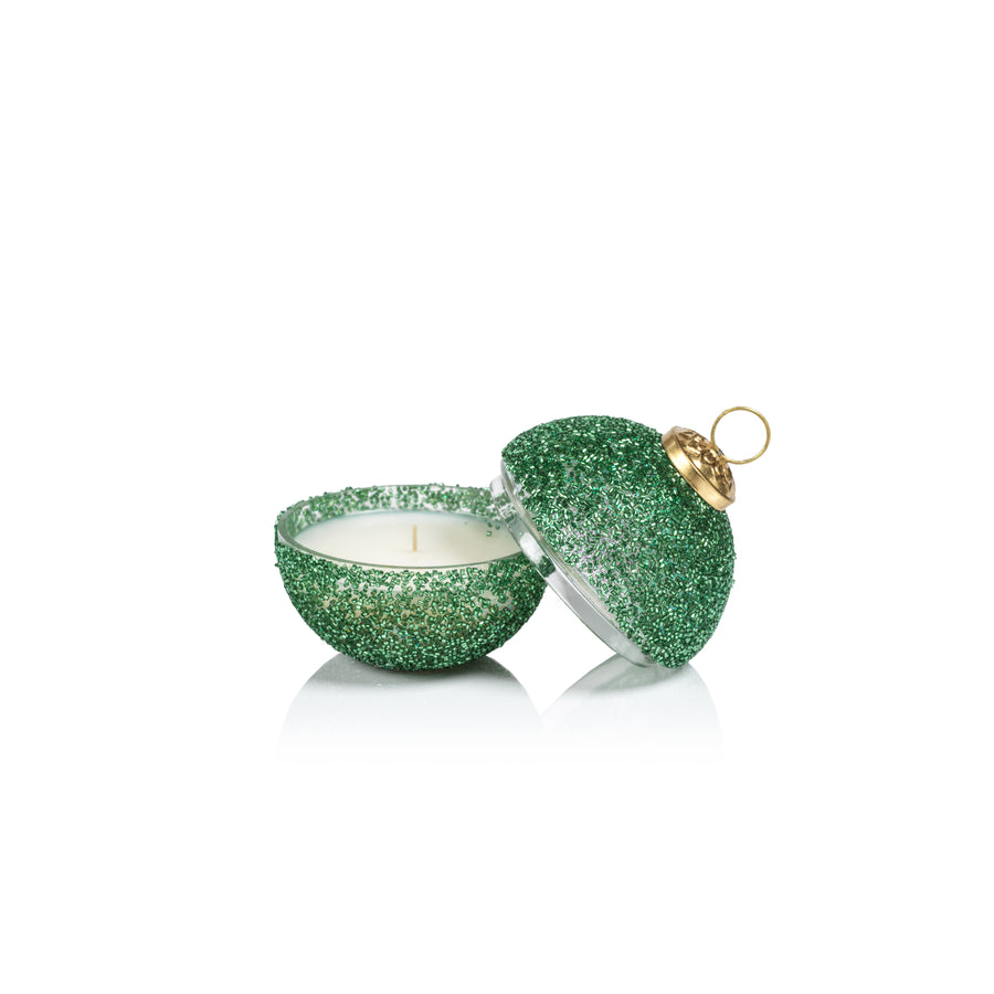 Glitter Ornament Scented Candle - Green