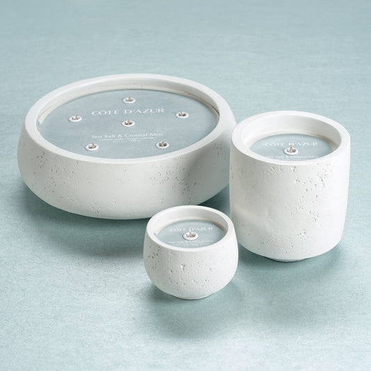 Côte d'Azur White Concrete Scented Candle