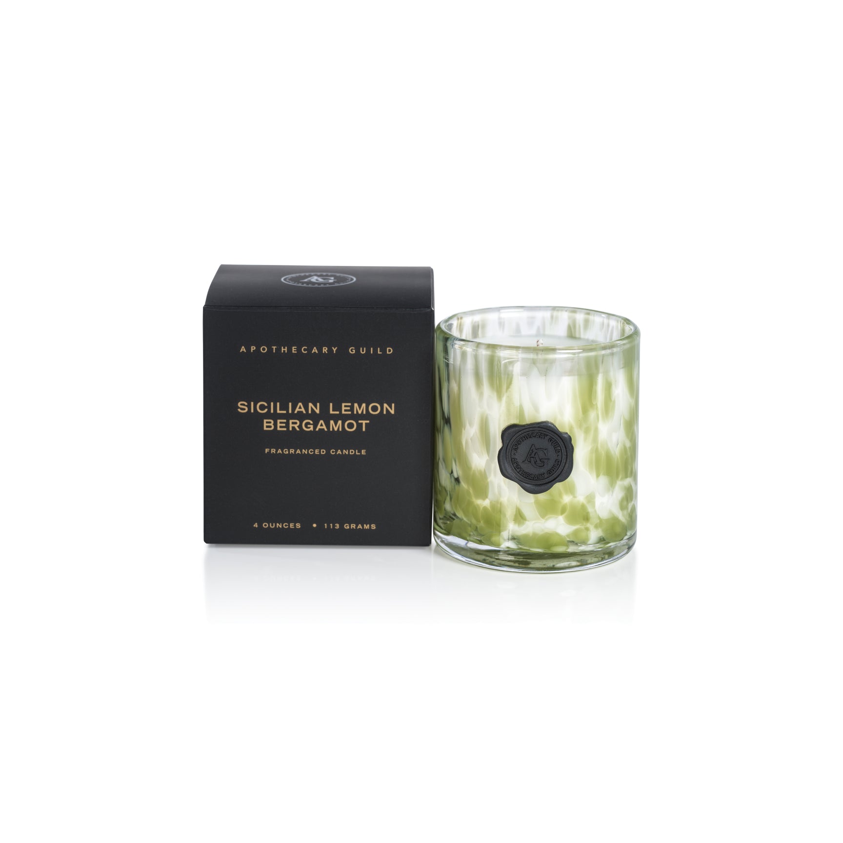 AG Opal Glass Candle - Green - Sicilian Lemon Bergamot