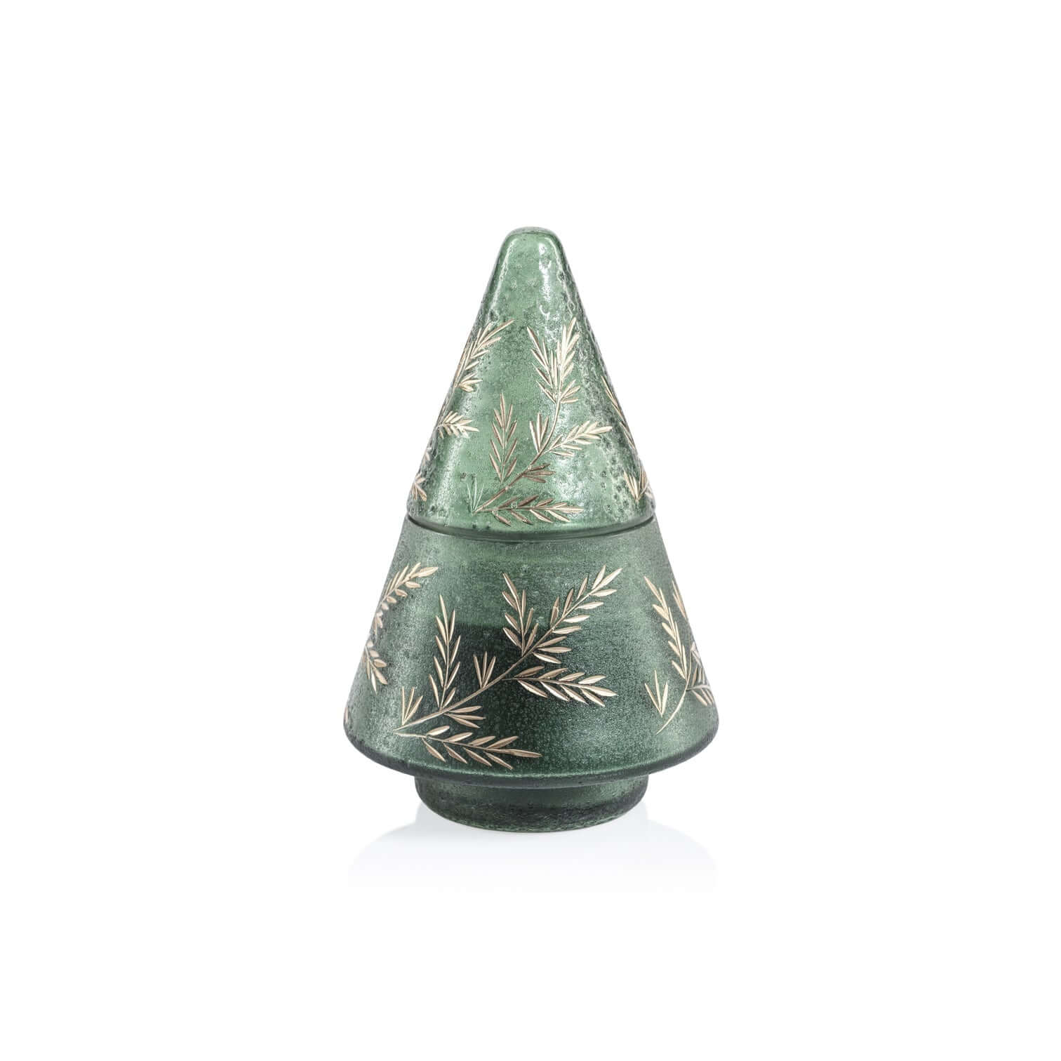 Gilded Leaf Vintage Glass Jar Candle