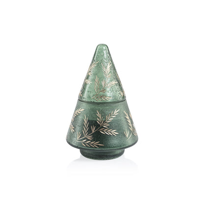 Gilded Leaf Vintage Glass Jar Candle