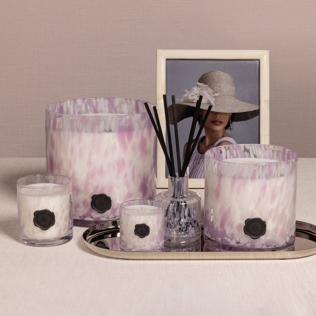 AG Opal Glass Candle - White & Pink - Elderflower Gin