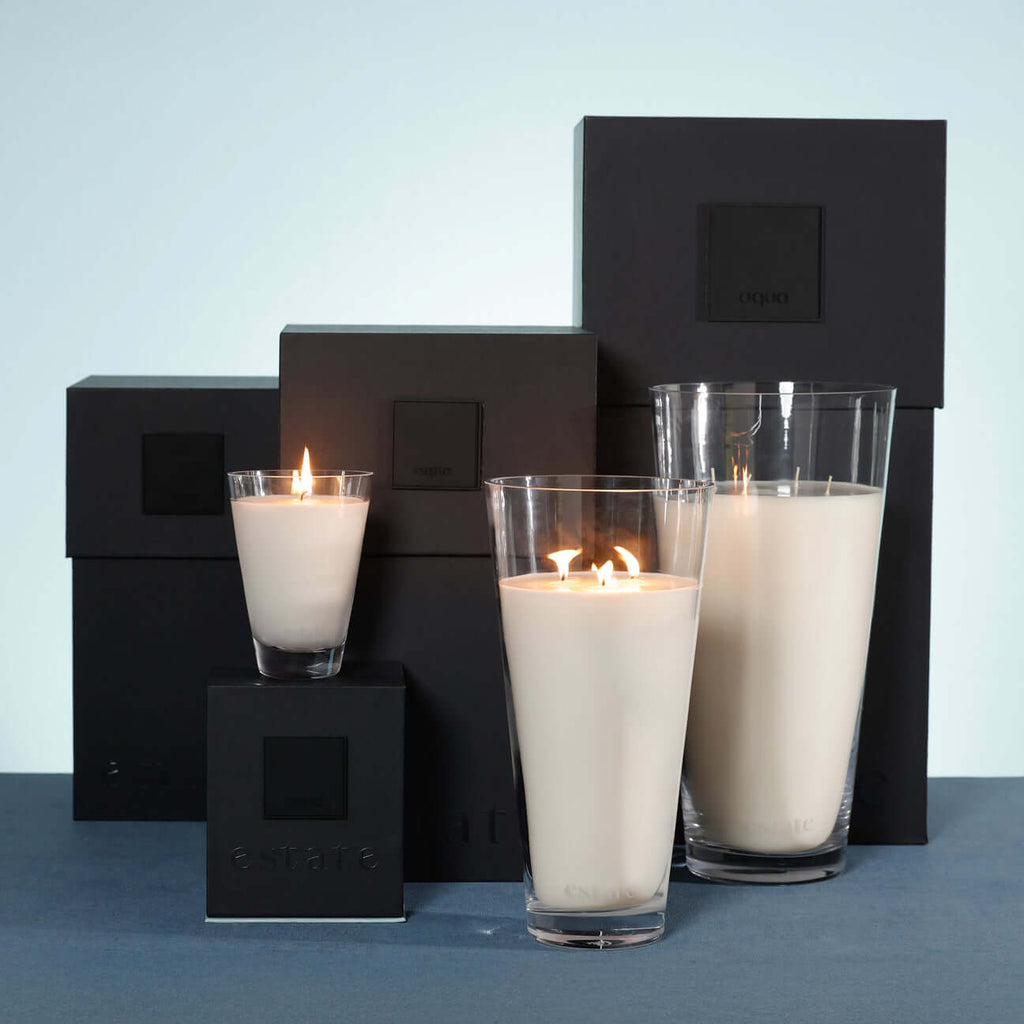 Estate Candle Collection - Clear - Aqua - Candles by Carlyle Avenue