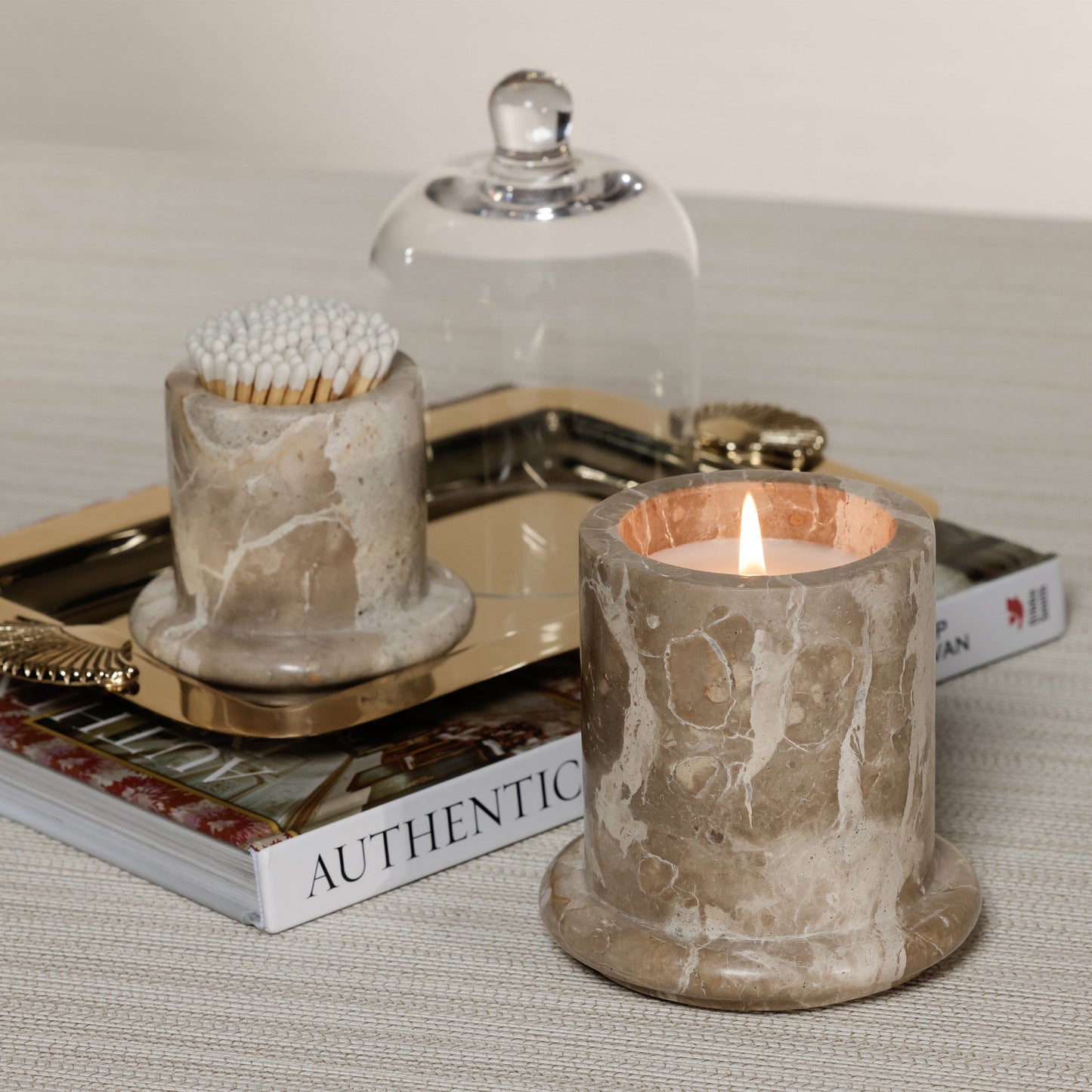 Marbella Scented Candle Jar with Cloche