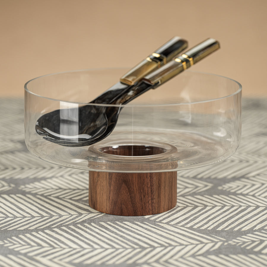 Seychelles Salad Server Set with Horn Handle