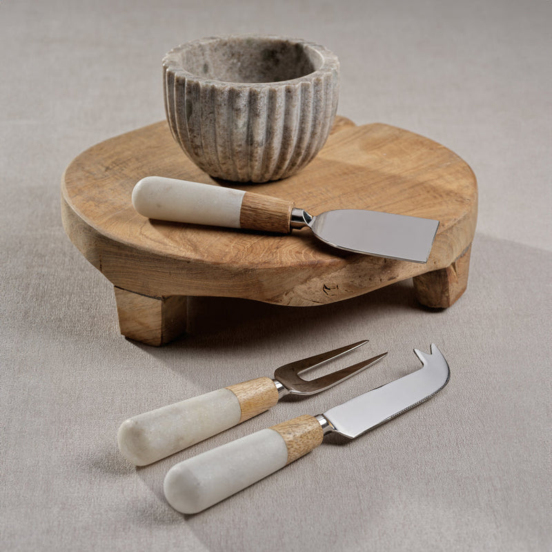 Marble and Wood Cheese Tool Set - Kitchenware by Carlyle Avenue