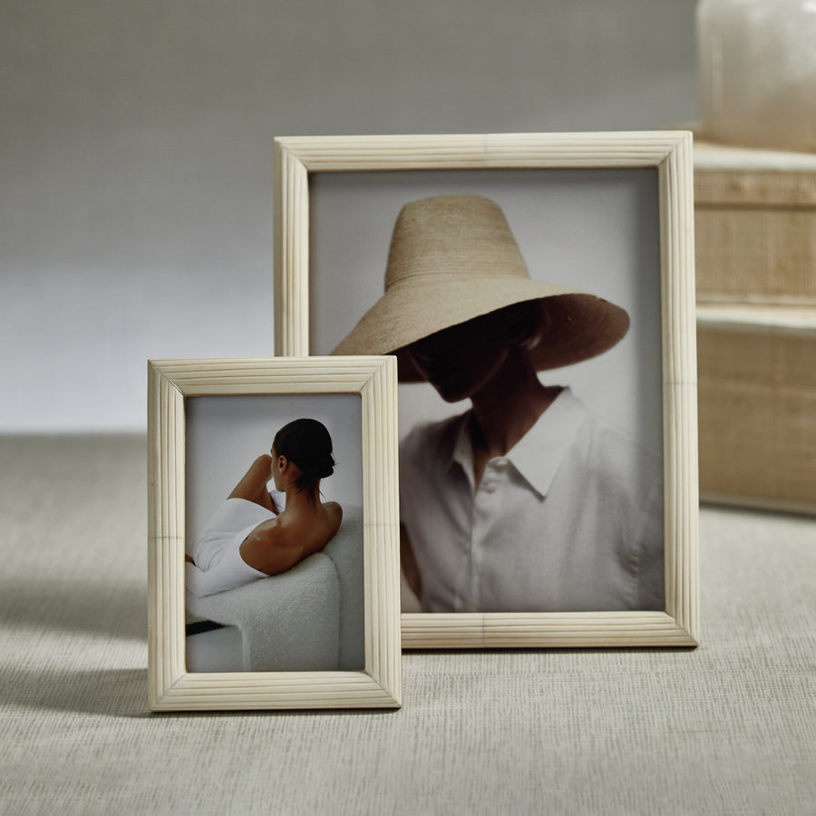 Palomar Etched White Bone Photo Frame