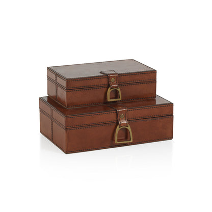 The Connaught Leather Box - Rectangular - Boxes by Carlyle Avenue
