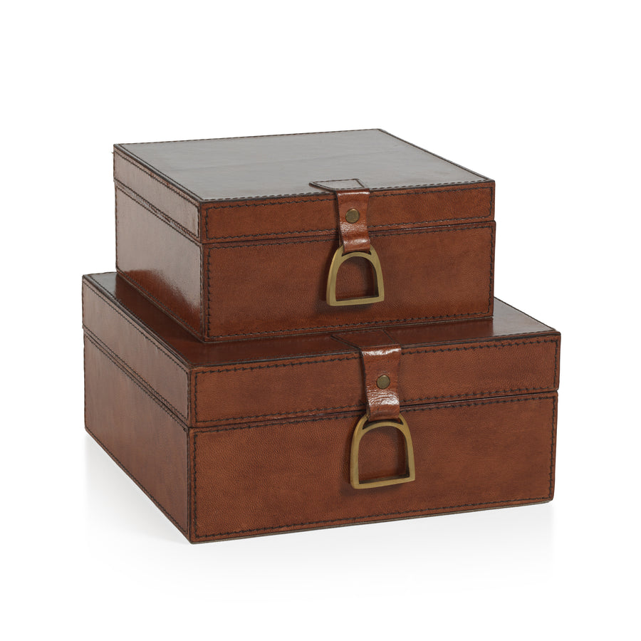 The Connaught Leather Box - Square