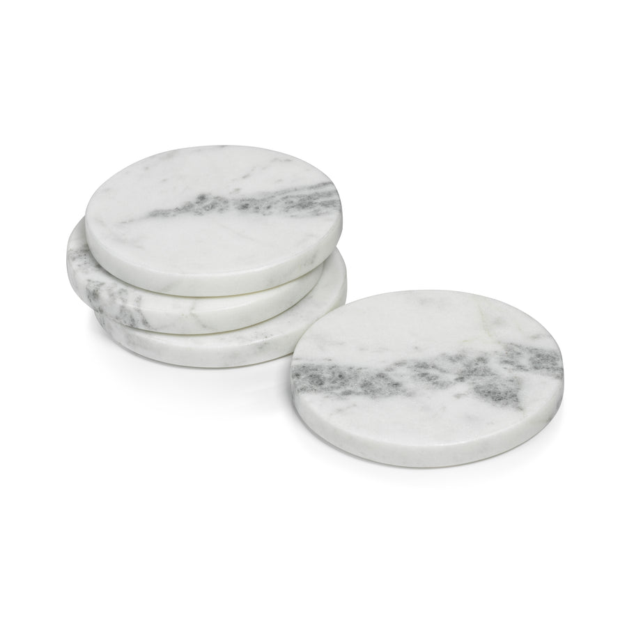 Soho White Marble Coasters, 2 Sets of 4 - Coasters by Carlyle Avenue