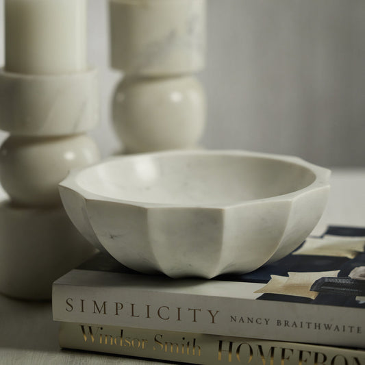 Kenzi Scalloped Marble Bowl