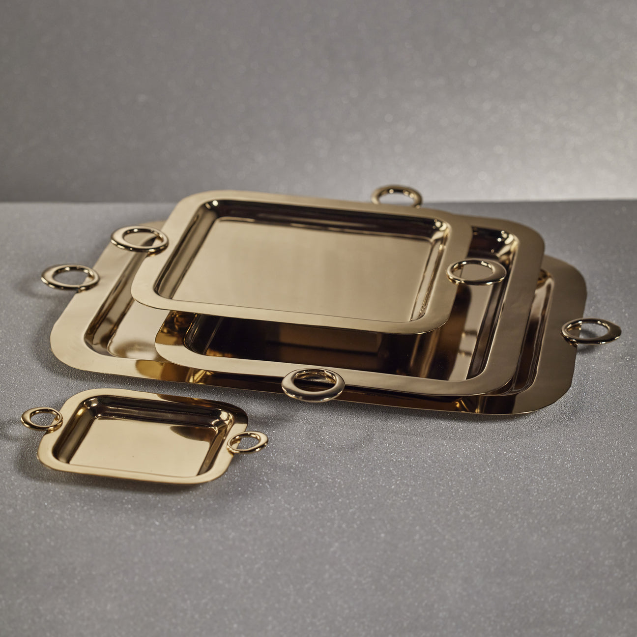 Bacardi Polished Brass Serving Tray - Gold