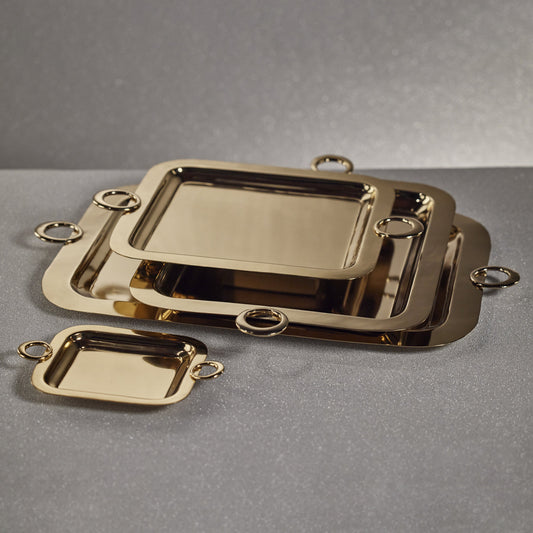 Bacardi Polished Brass Serving Tray - Gold