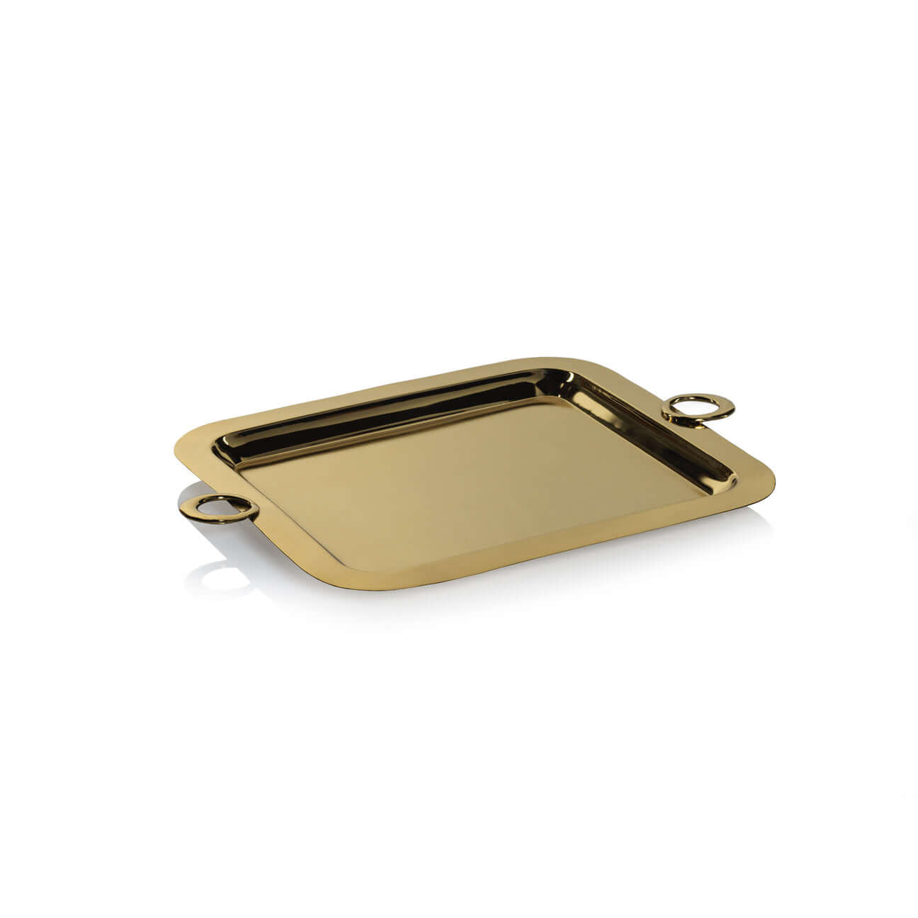Bacardi Polished Brass Serving Tray - Gold - Trays by Carlyle Avenue