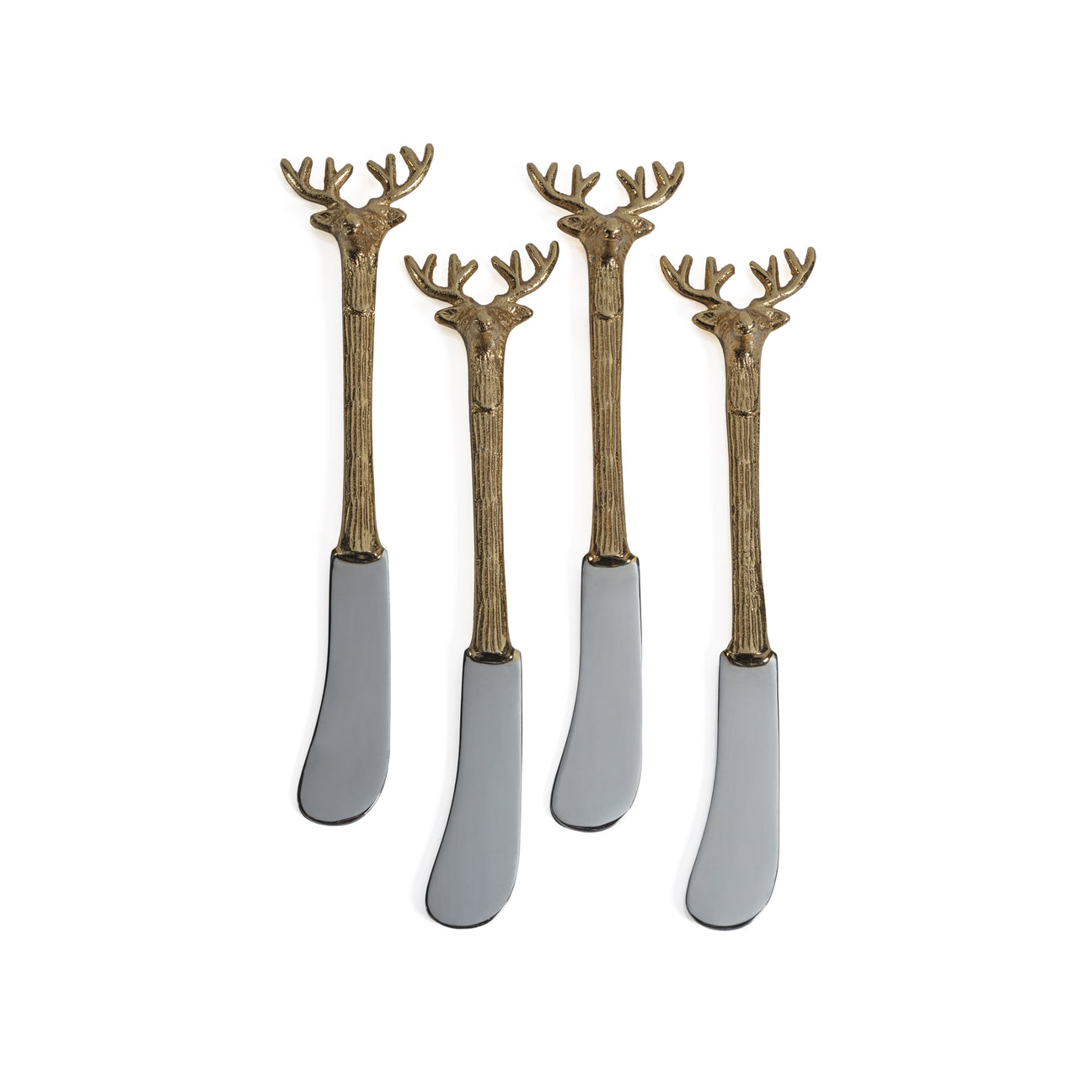 Set of 4 Stag's Head Butter Knives