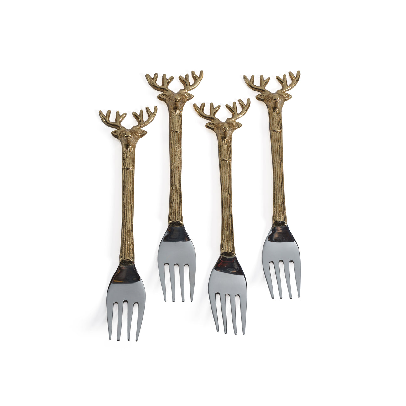 Set of 4 Stag's Head Hors D'oeuvre Forks