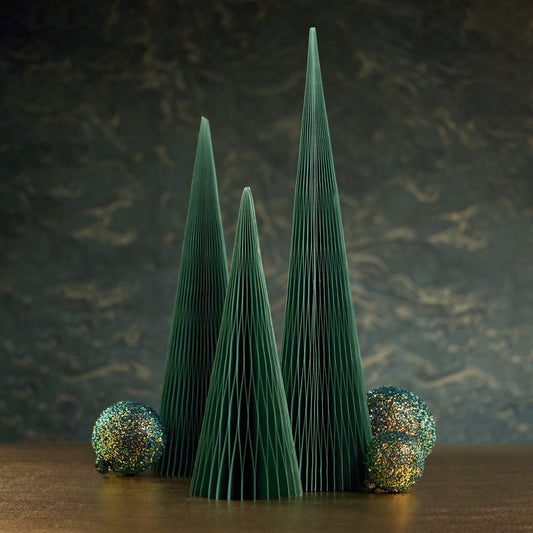 Wish Paper Decorative Cone Tree - Pine Green