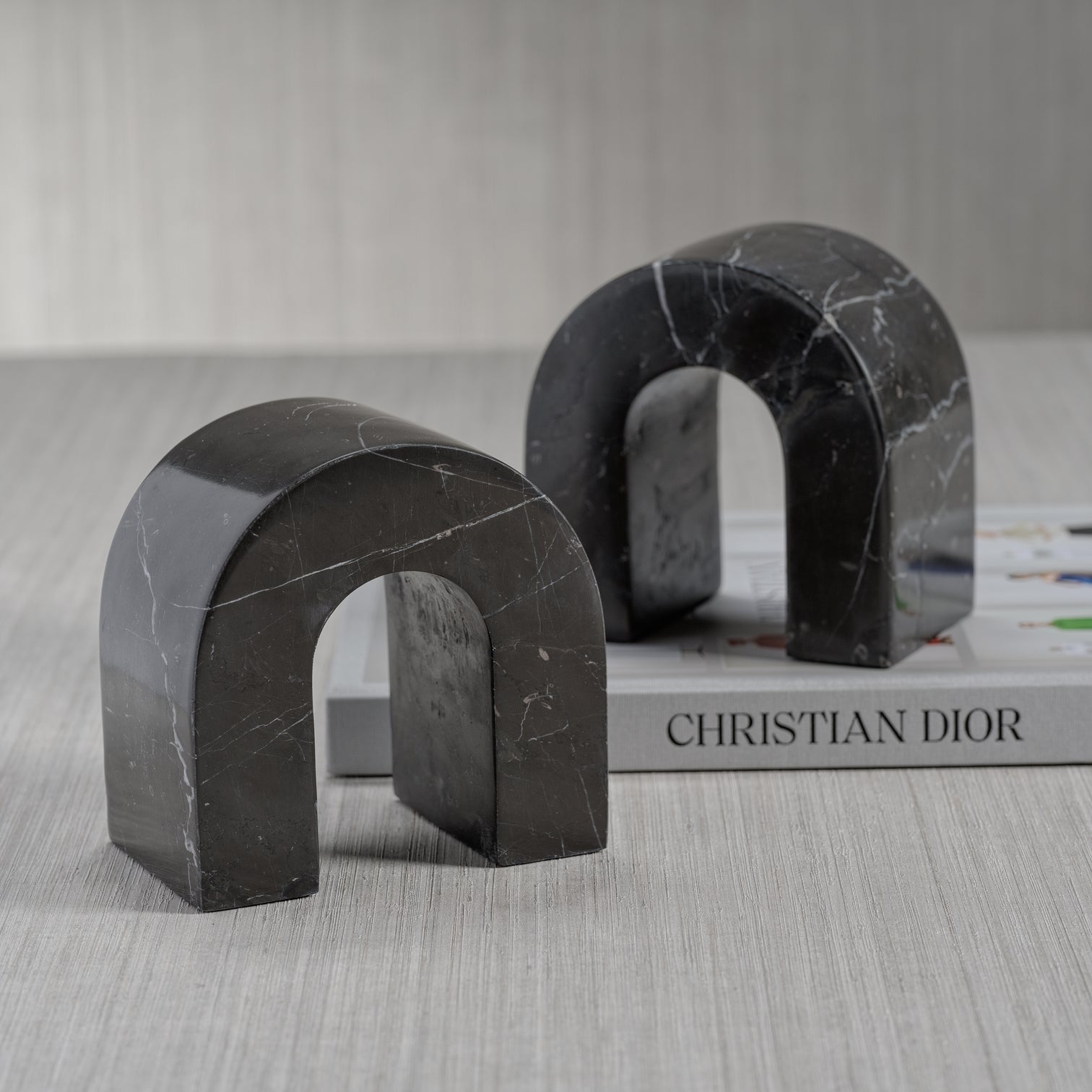 Marquino Marble Bookends - Set of 2 - Black