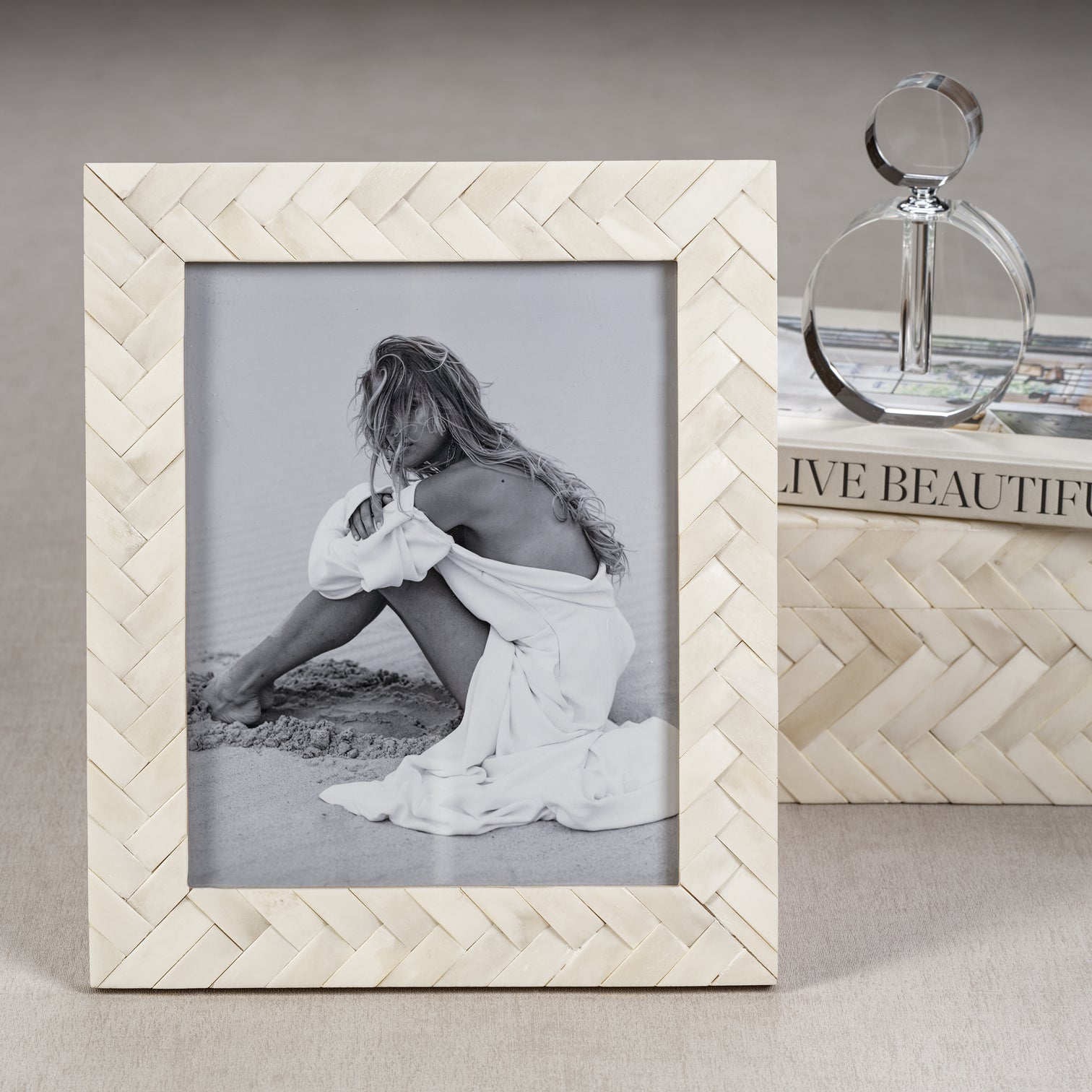 Bone Braided Photo Frame CARLYLE AVENUE bone-braided-photo-frame-carlyle-avenue