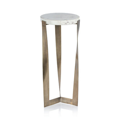 Costa Marble on Antique Brass Cocktail Table - Furniture by Carlyle Avenue