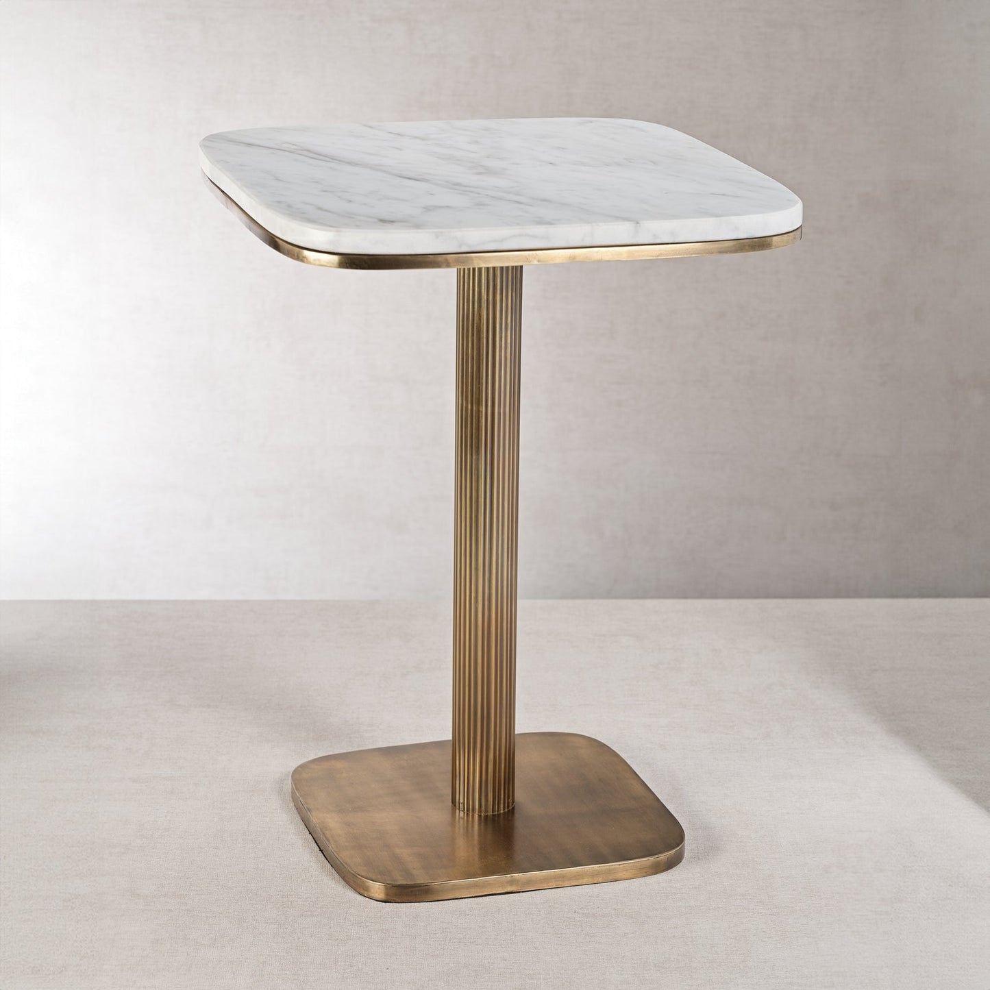 Bohemia Marble on Antique Brass Side Table