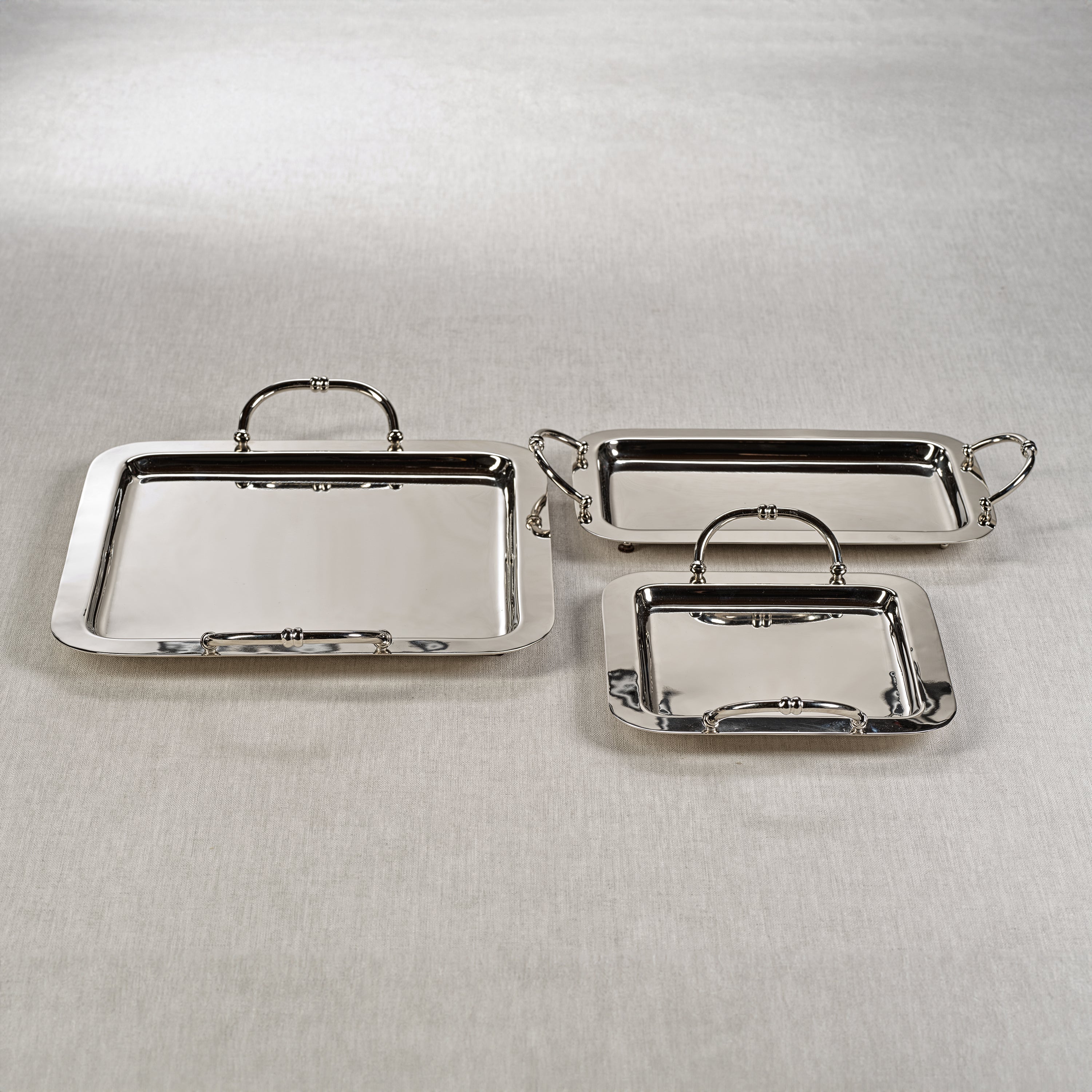 Manetta Steel & Brass Tray - Polished Nickel - 5 sizes