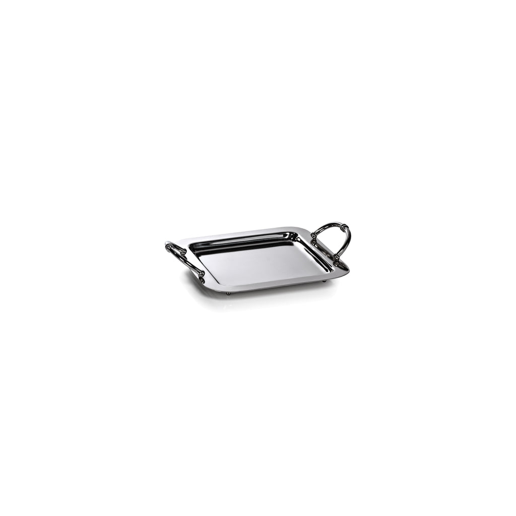 Manetta Steel & Brass Tray - Polished Nickel - Trays by Carlyle Avenue