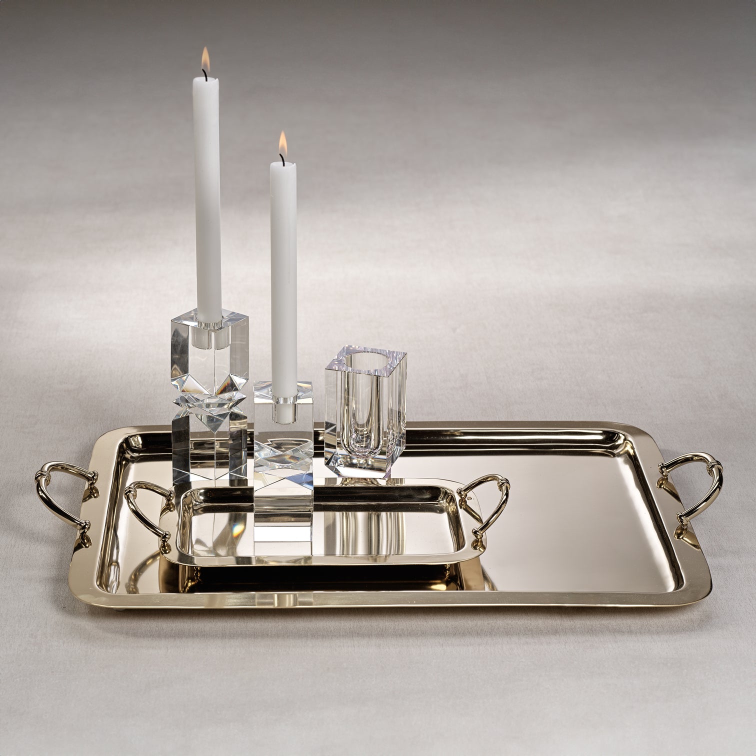 Manetta Steel & Brass Tray - Polished Gold - 5 sizes - Trays by Carlyle Avenue