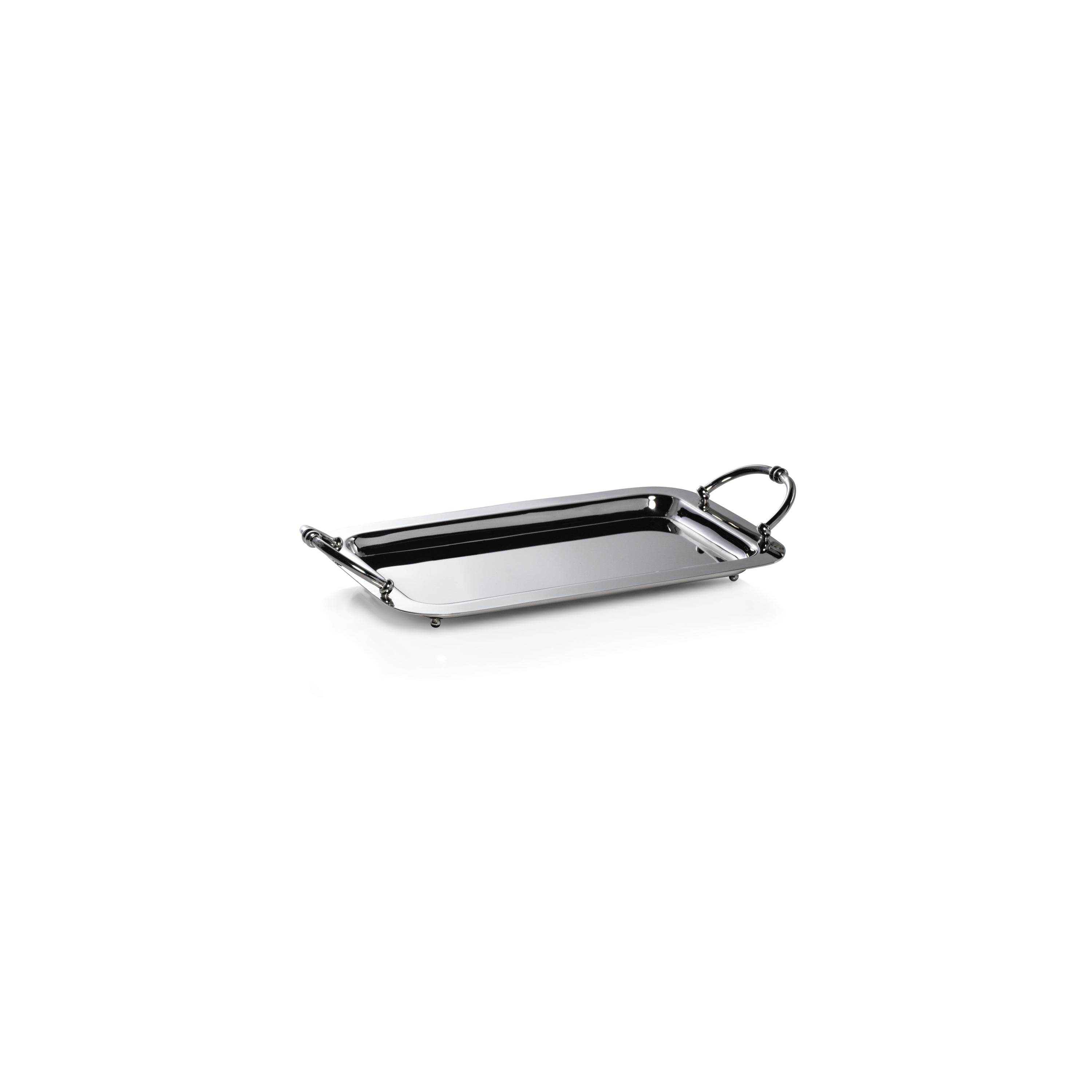 Manetta Steel & Brass Tray - Polished Nickel - Trays by Carlyle Avenue