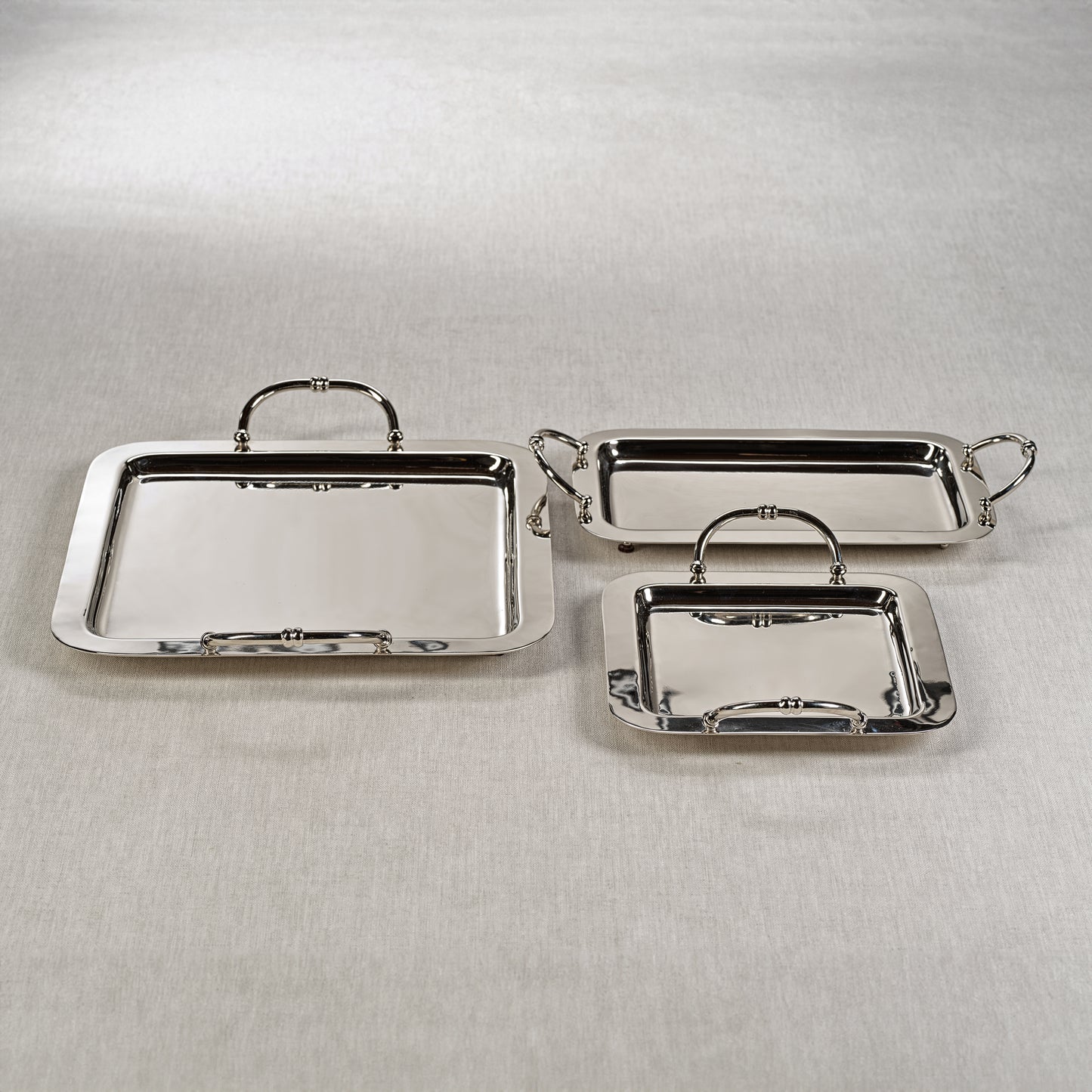 Manetta Steel & Brass Tray - Polished Nickel - 5 sizes