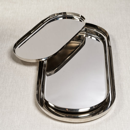 Park Lane Oval Tray - Polished Nickel