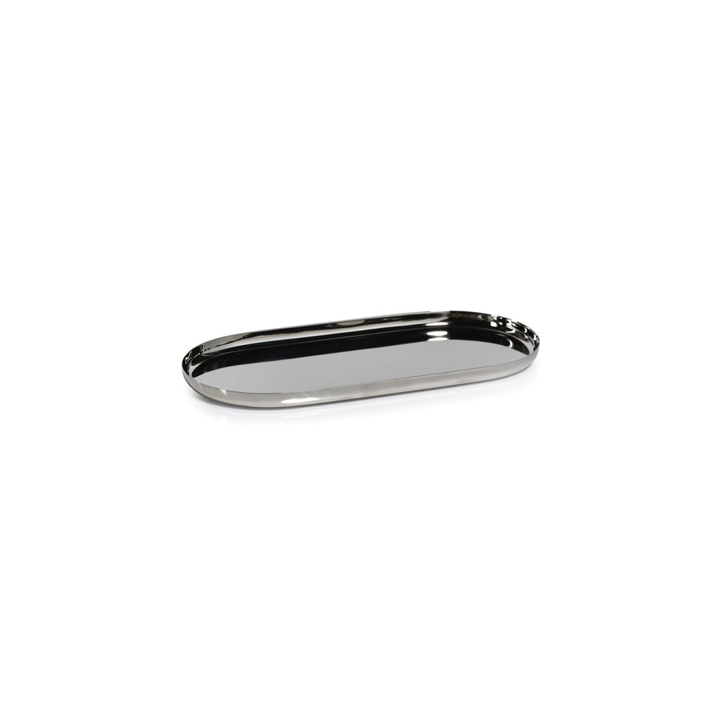 Park Lane Oval Tray - Polished Nickel - Trays by Carlyle Avenue