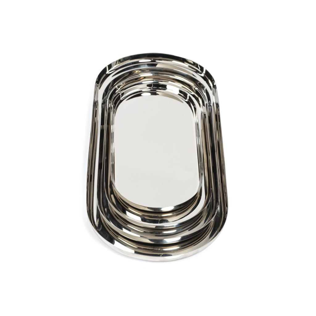 Park Lane Oval Tray - Polished Nickel - Trays by Carlyle Avenue