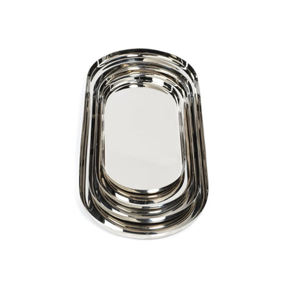 Park Lane Oval Tray - Polished Nickel - Trays by Carlyle Avenue