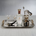The Berkeley Serving Tray with Horn Handles - Polished Nickel - Decorative Trays by Carlyle Avenue