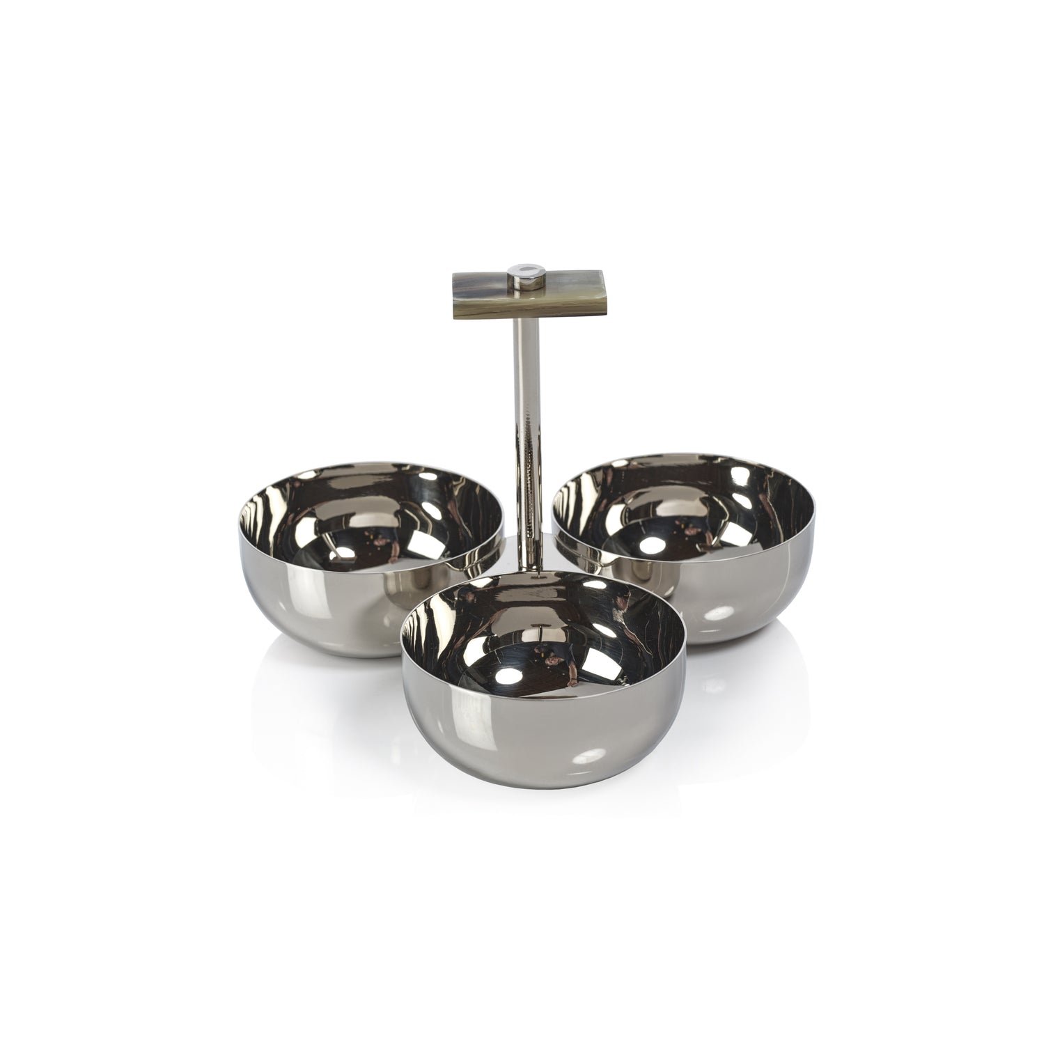 The Berkeley Serving Condiment Set with Horn Trim - Polished Nickel