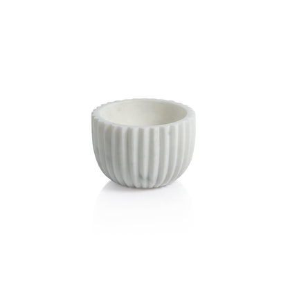 Ribbed Marble Bowl - White - Decorative Bowls by Carlyle Avenue